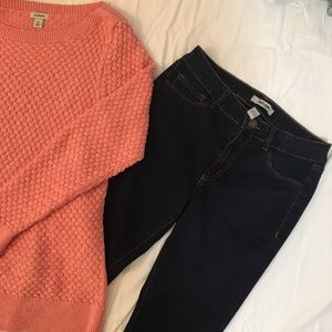 L.L. Bean Cotton Basket Weave Boatneck Sweater